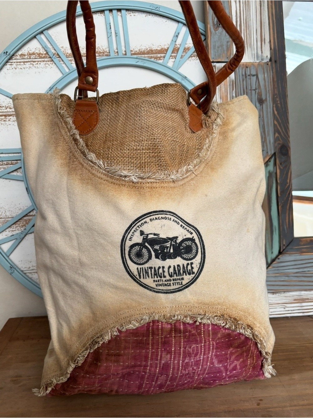 Vintage Garage Canvas Bag Tote